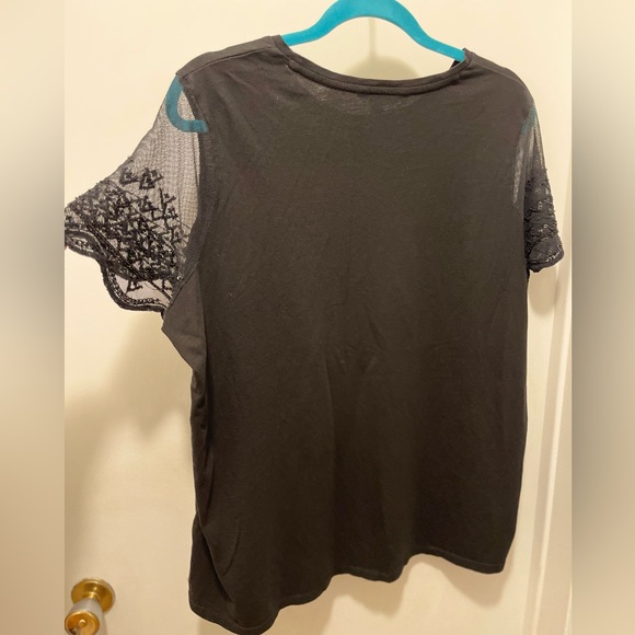 Lauren by Ralph Lauren. Black plus size fancy tee. 2X - Picture 8 of 8